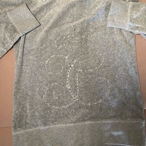 Juicy Couture Zip Gray Velour Hoodie
